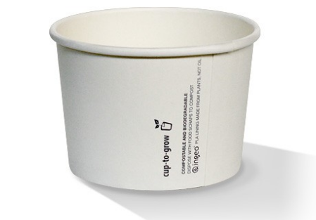 8oz PLA Hot/Cold Paper Soup Bowl - Plain White